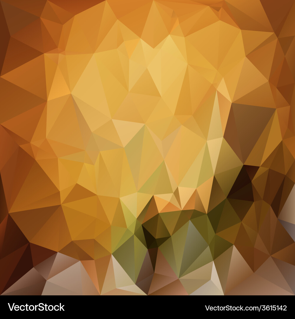 Brown yellow polygonal triangular pattern vector image
