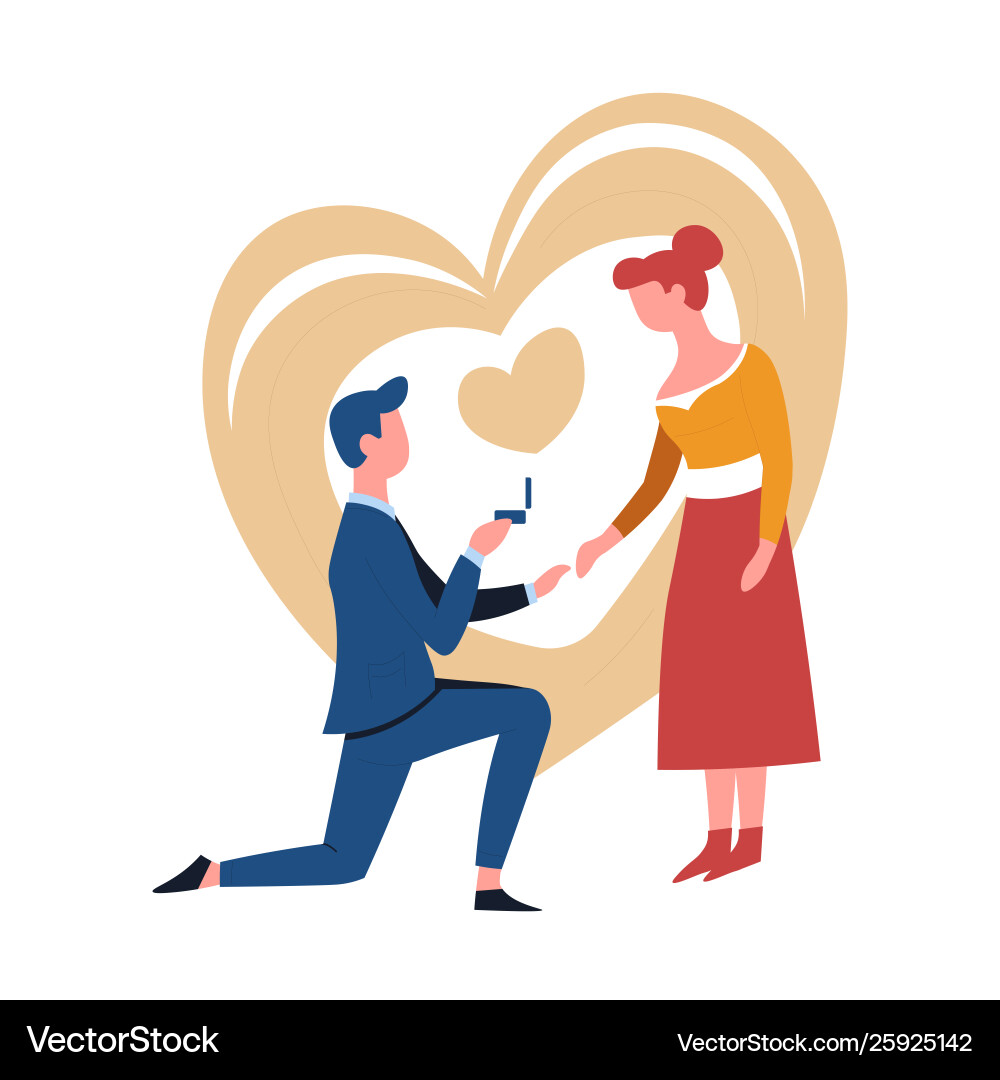 Engagement oder romantischer Vorschlag Paar Mann Engagement oder romantischer Vorschlag Paar Mann vektorbild