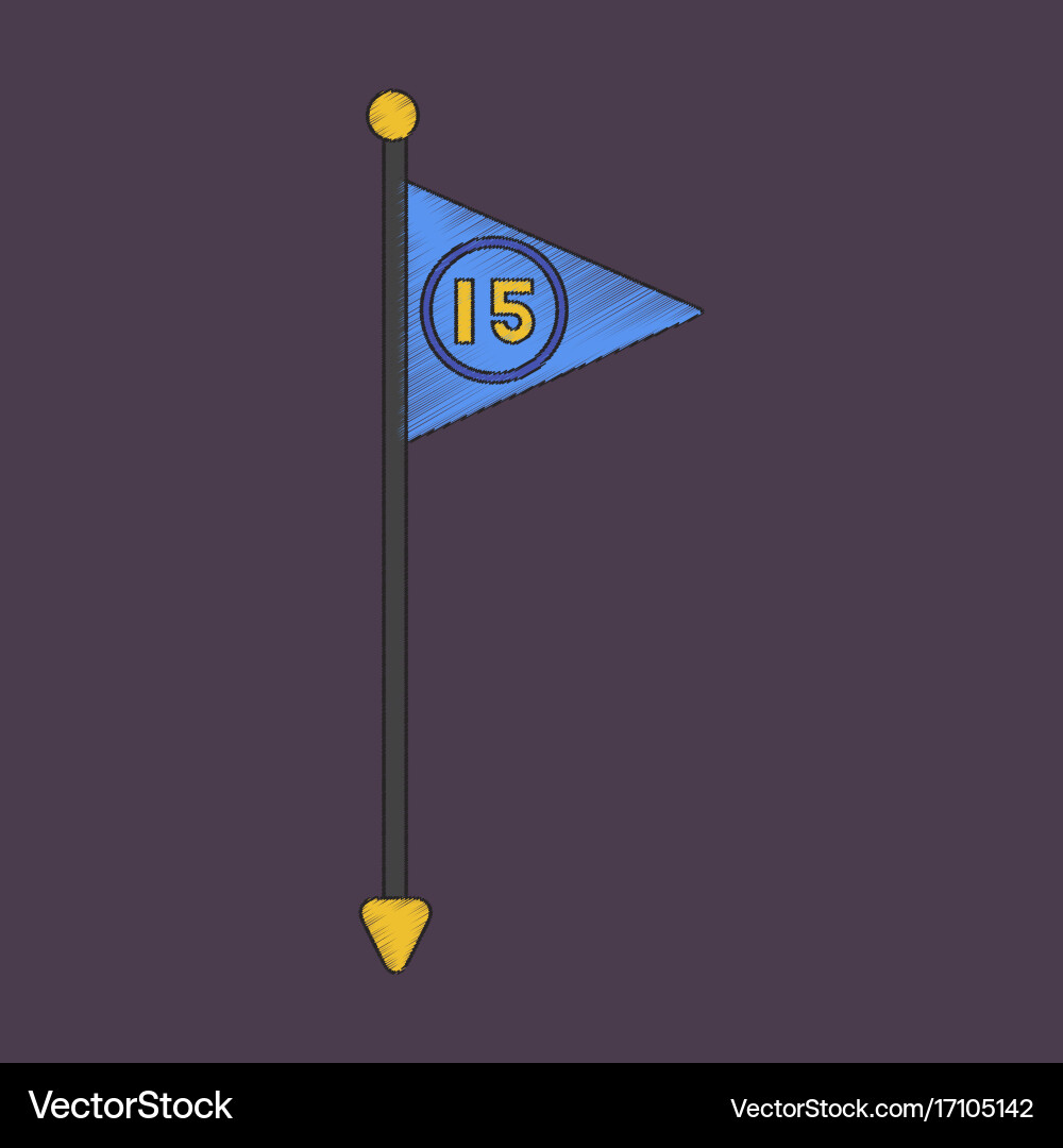 Flat shading style icon flag number vector image