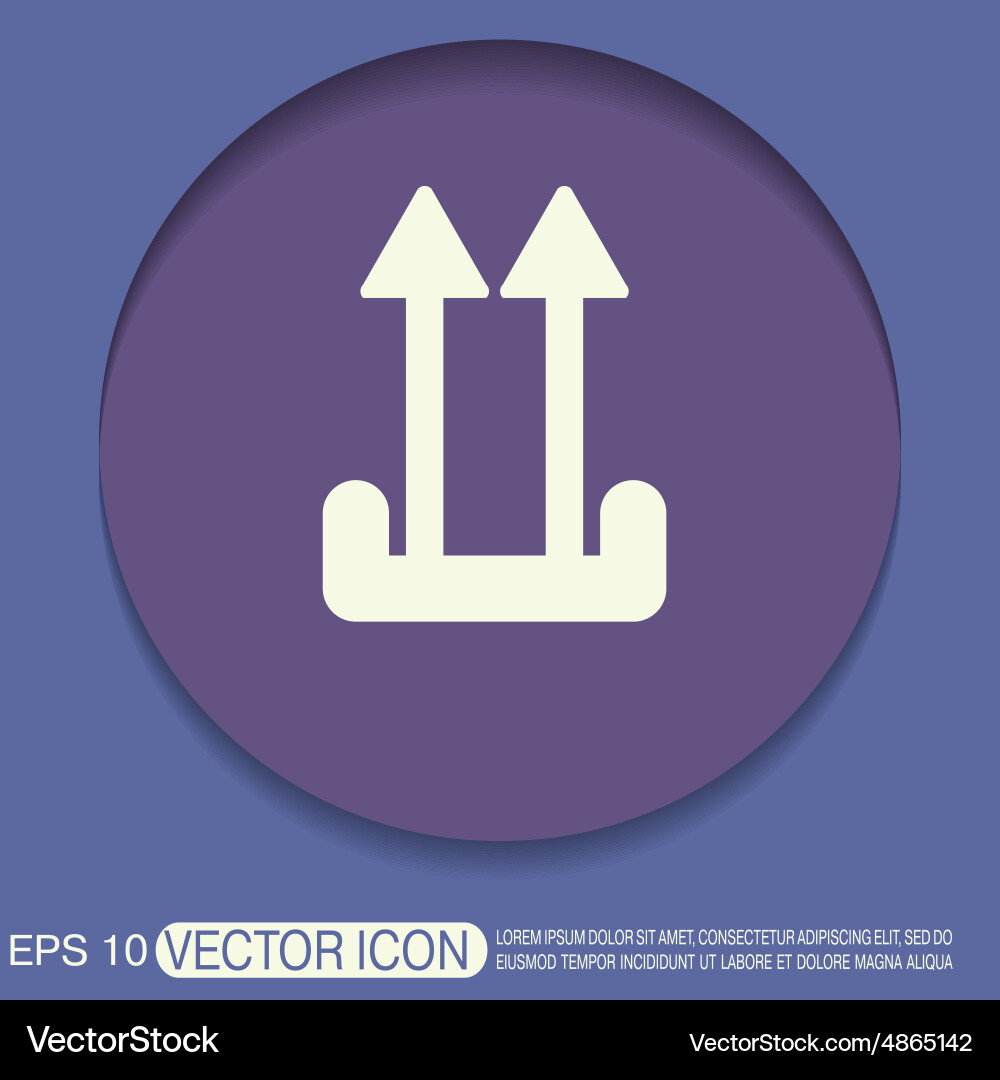Fragile symbol arrow up logistic icon vector image