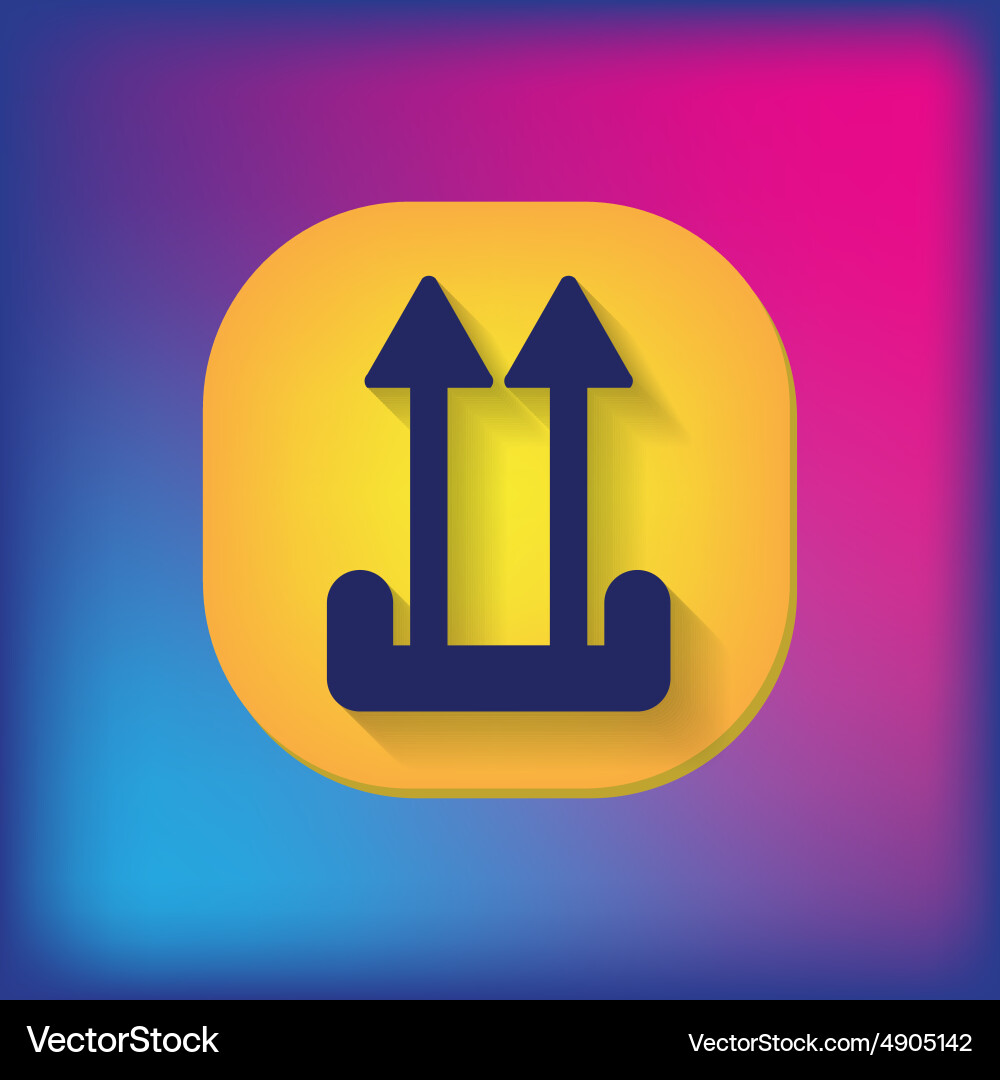 Fragile symbol arrow up logistic icon vector image