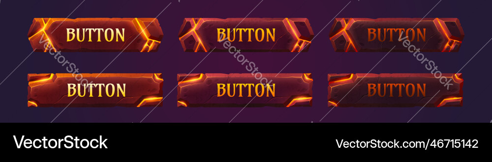 Lava game buttons animation set Lava game buttons animation set vector image