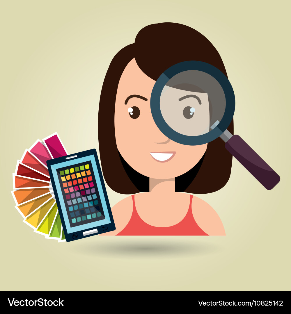 Man smartphone color chart idea vector image