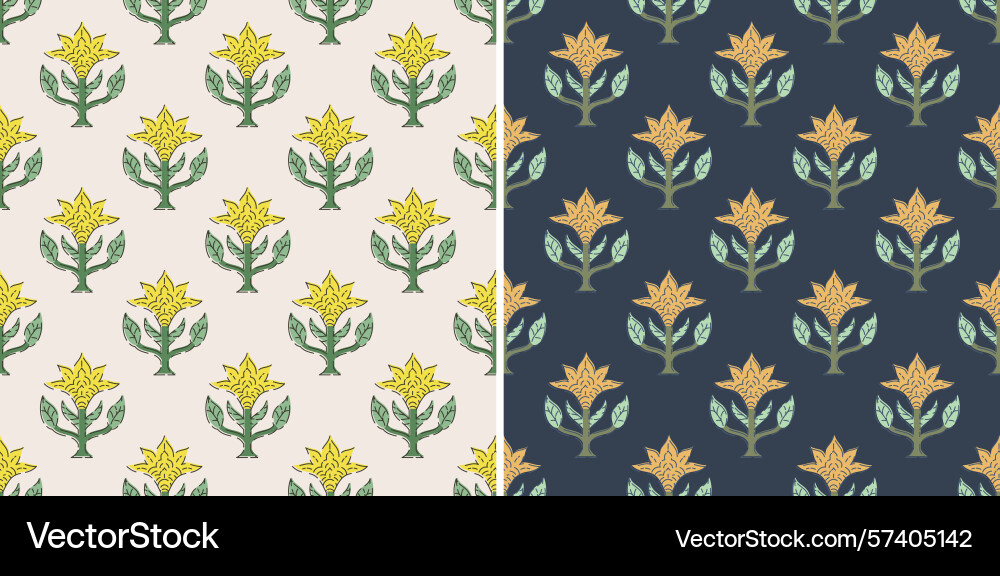 Maple leaf ajrakh block print design Maple leaf ajrakh block print design vector image