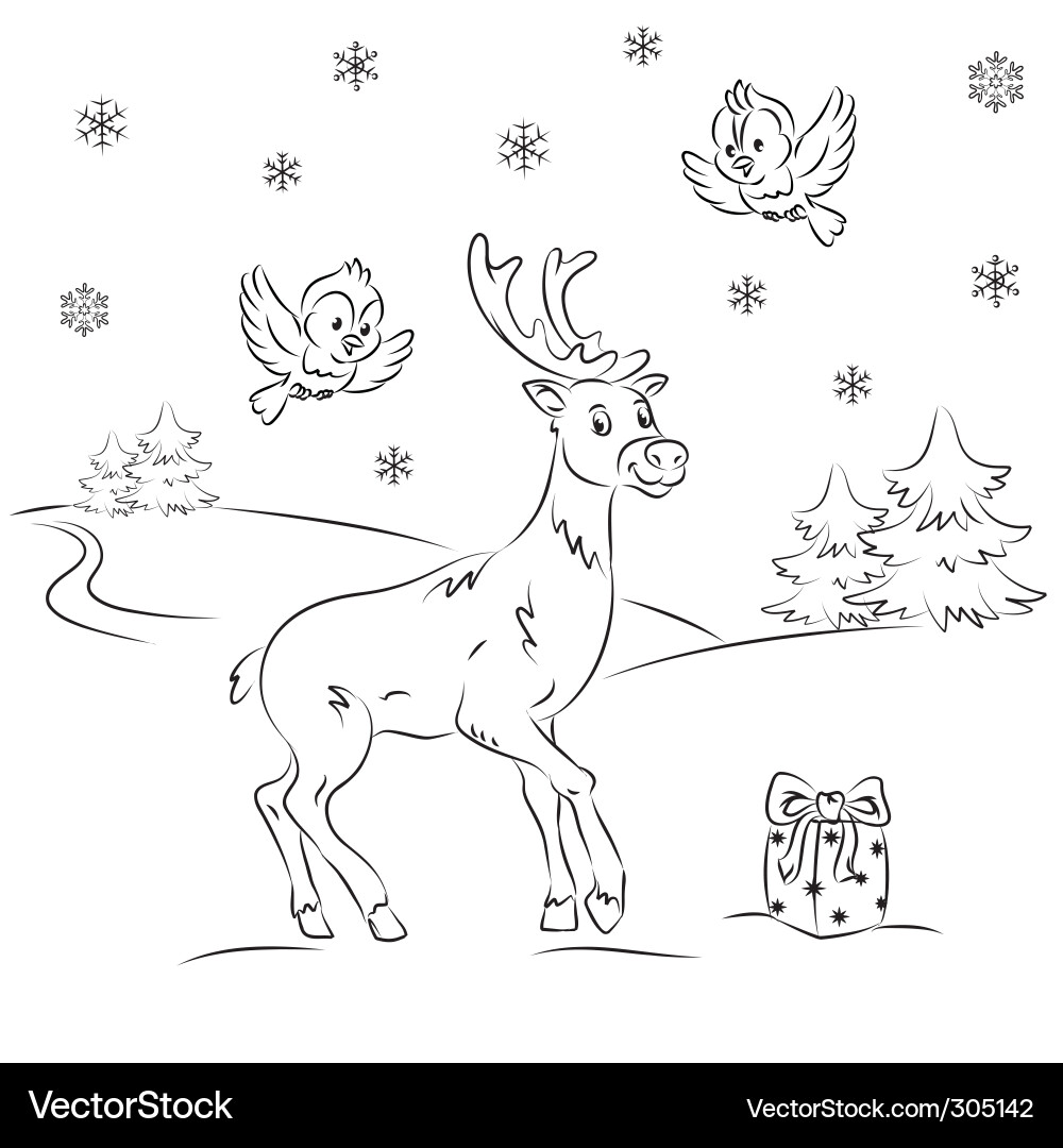 Rudolph der Red-Nosed Reindeer Vektorbild