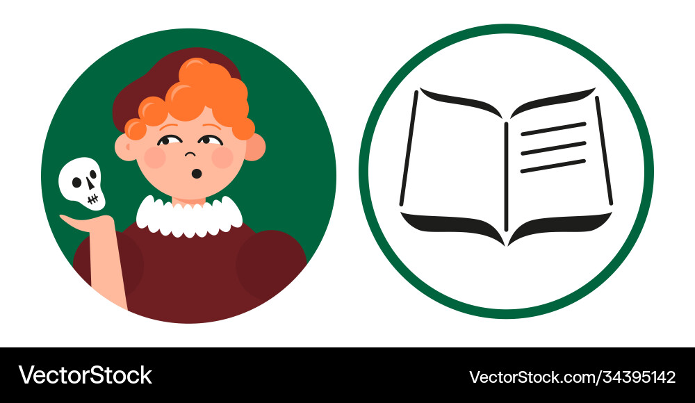School student boy learning literature School student boy learning literature vector image