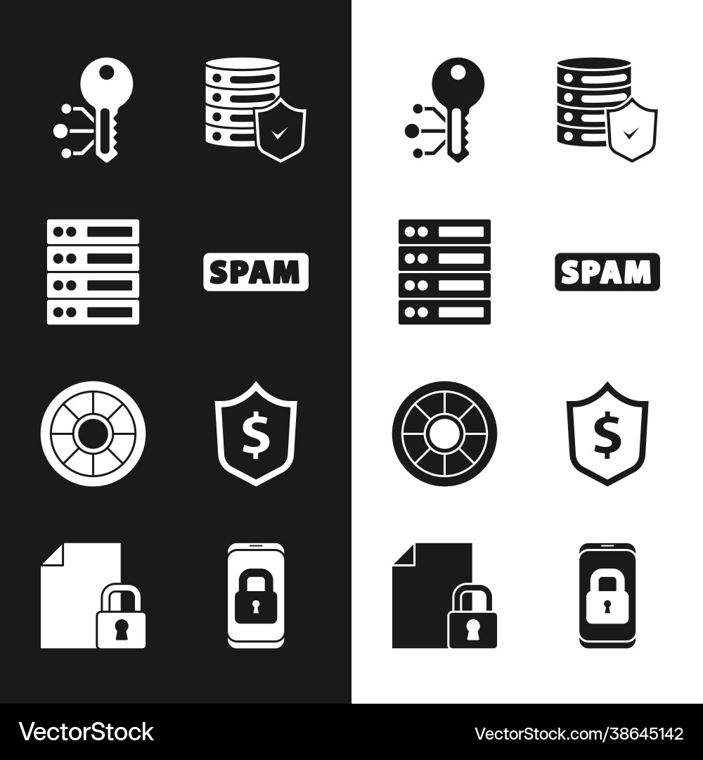 Set spam server data web hosting Set spam server data web hosting vector image
