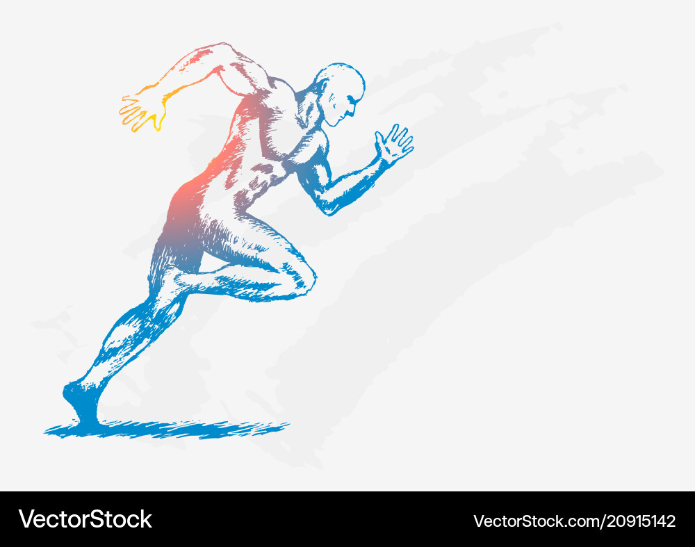 Sketch of a man running vector image