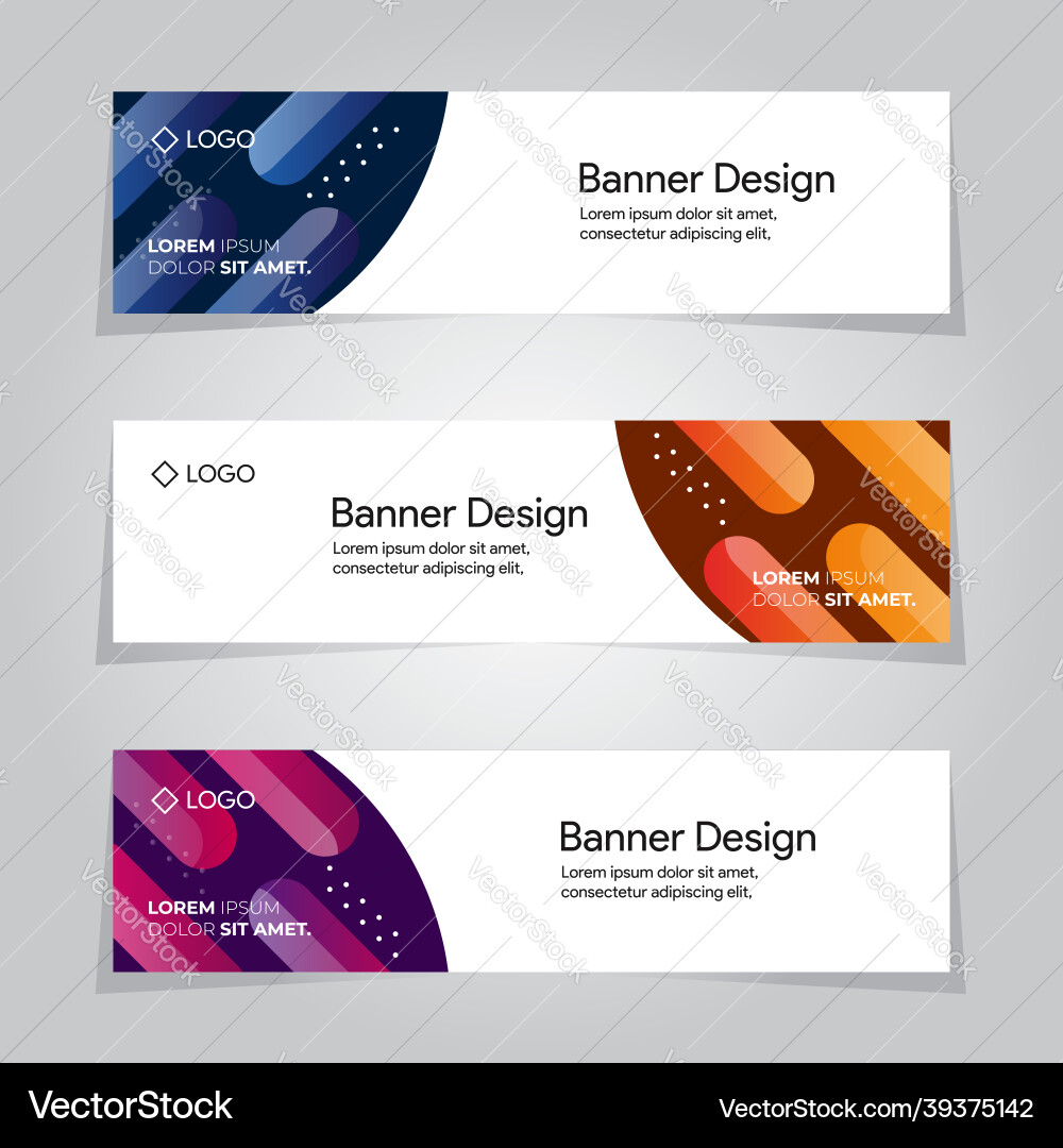 Template banner design background abstract shape vector image