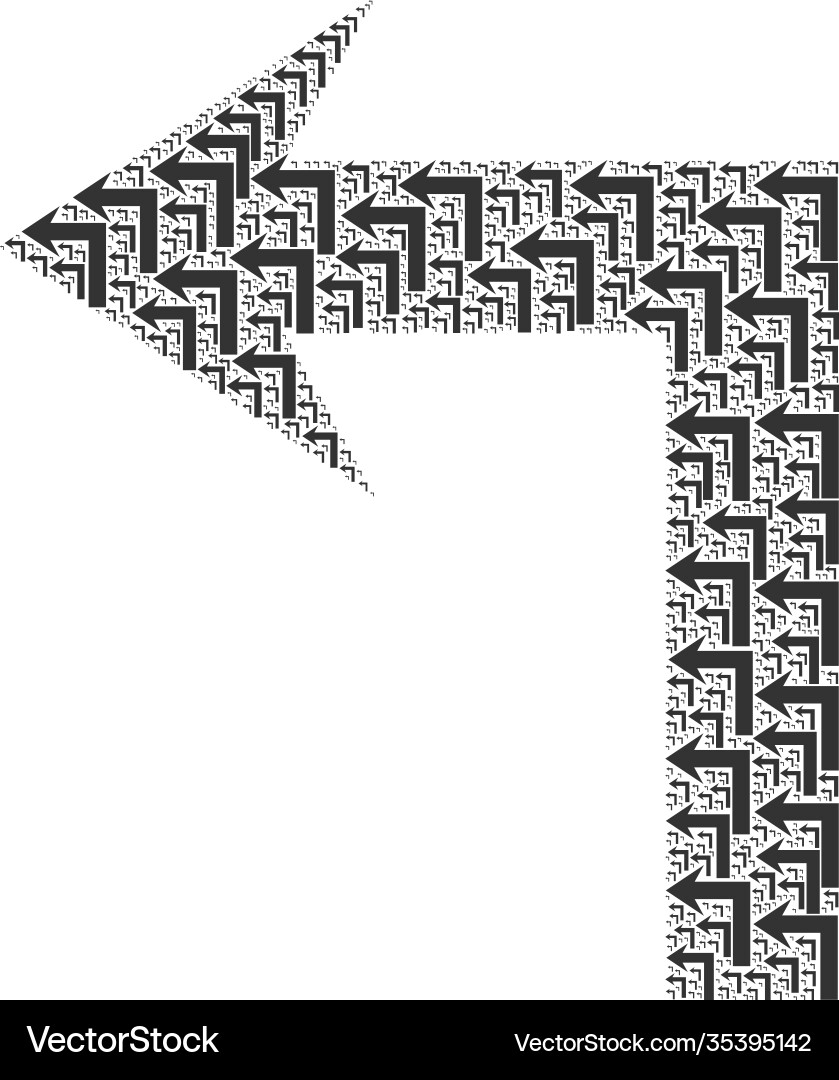 Turn left recursion composition itself icons vector image