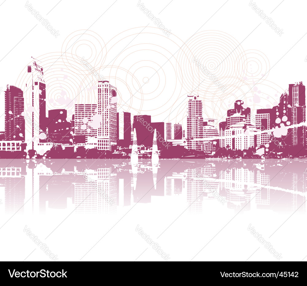 Urban Skyline Silhouette Vektorbild