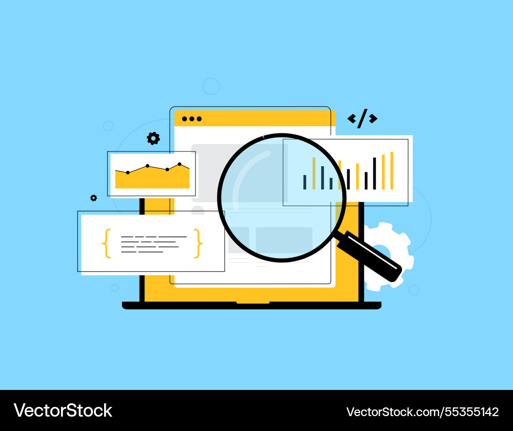 Webseiten-Analysen-Tracking-Codeüberwachung Benutzer Webseiten-Analysen-Tracking-Codeüberwachung Benutzer vektorbild