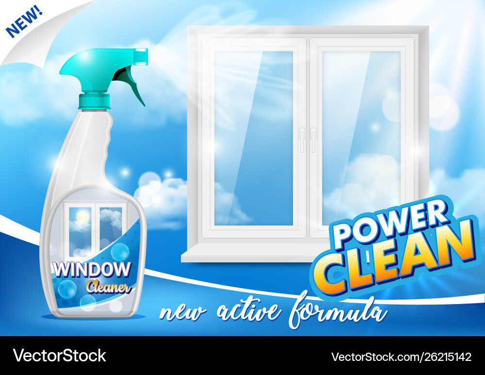 Window Cleaner Advertising Royalty Free Vector Image