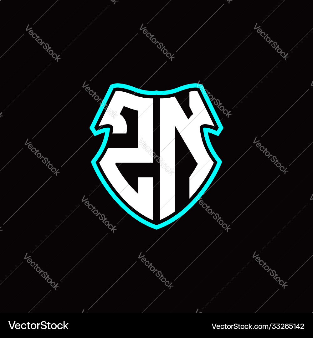 Z n initial logo design with a shield shape Z n initial logo design with a shield shape Vector Image