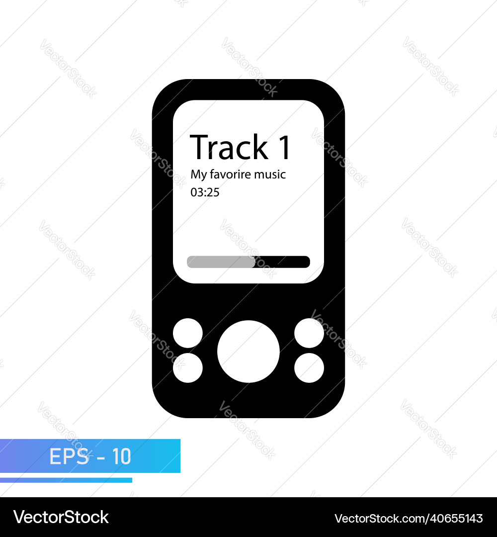 A simple music player with display and buttons A simple music player with display and buttons vector image