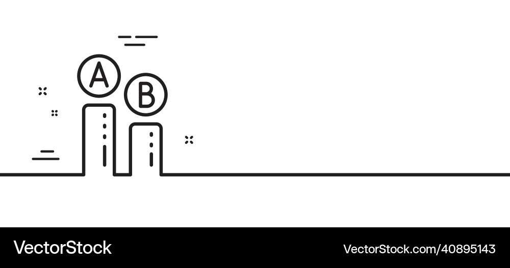 Ab testing line icon ui test chart sign minimal Vector Image