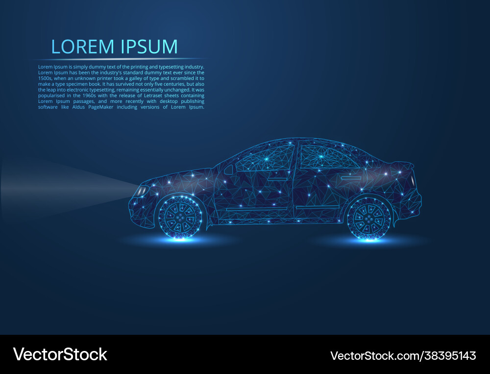 Abstract image a car in form points Abstract image a car in form points Vector Image