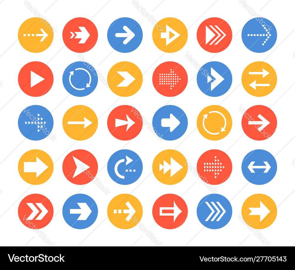 Arrows collection - set navigational web Arrows collection - set navigational web vector image