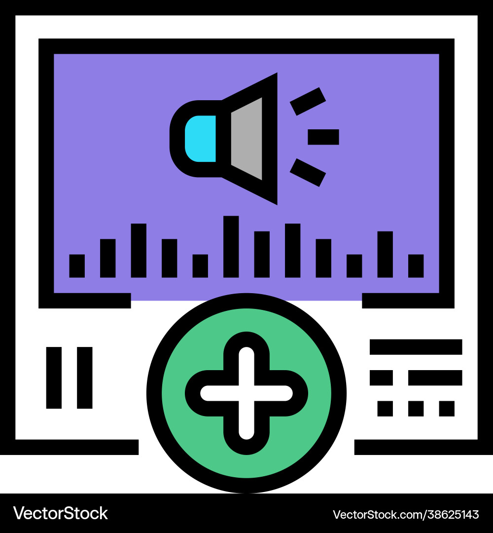Audio message ugc color icon Vector Image