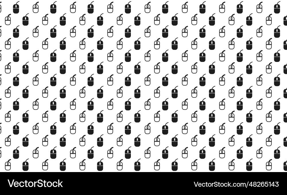 Black and white computer mouse seamless pattern Vector Image