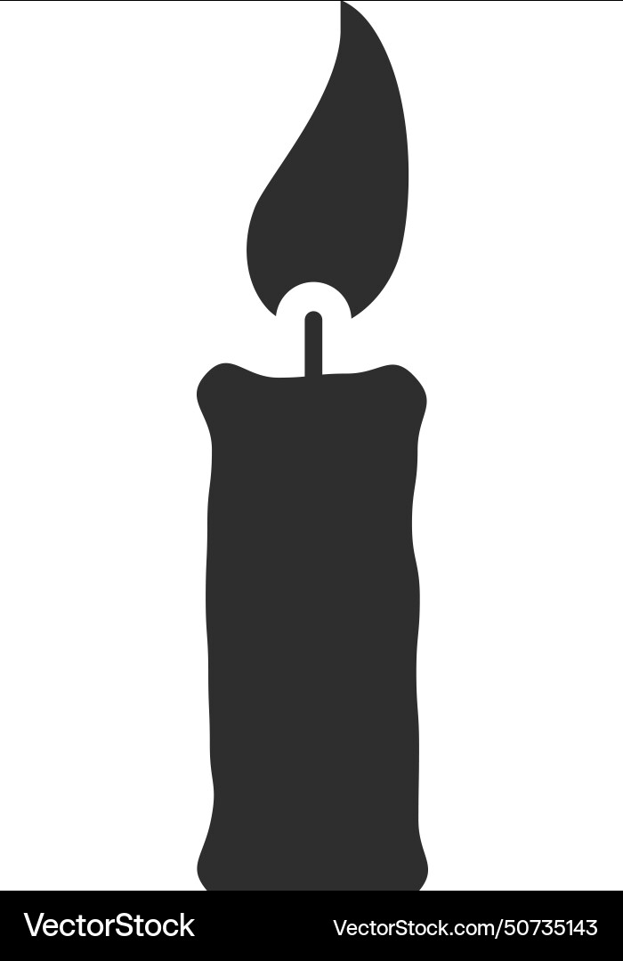 Candle flame black silhouette religion Royalty Free Vector