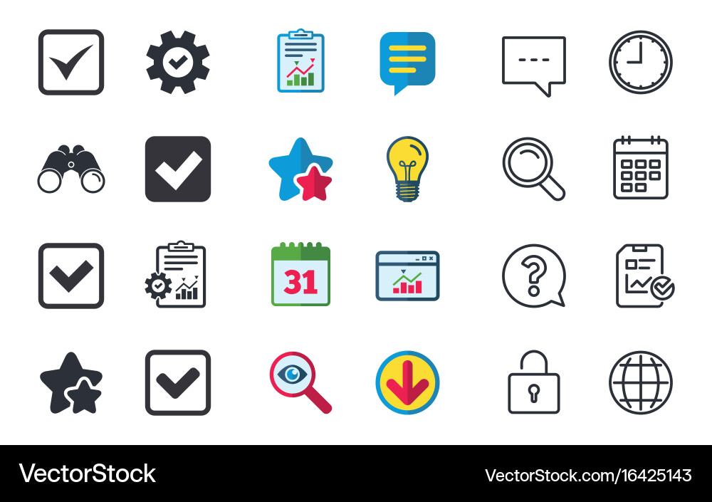 Check signs checkbox confirm icons Vector Image