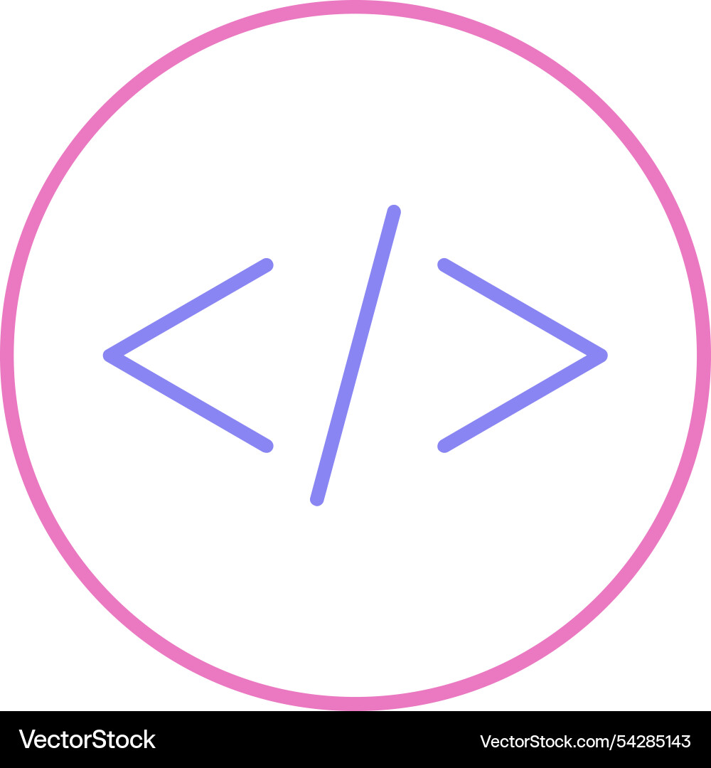 Coding line two colour icon vector image