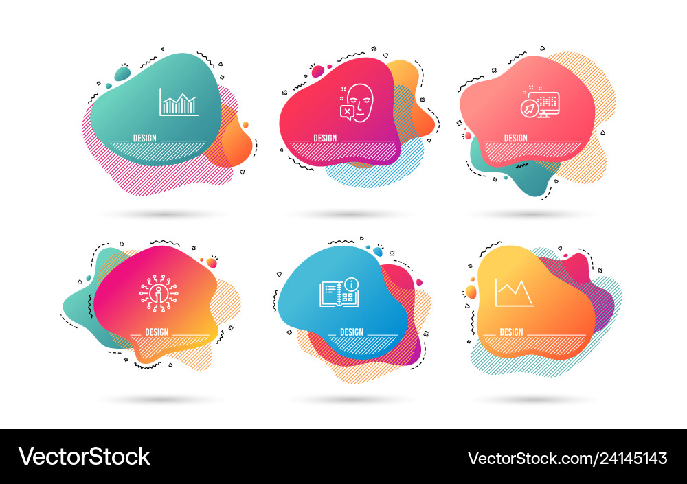 Dynamic liquid shapes set instruction info line Dynamic liquid shapes set instruction info line vector image