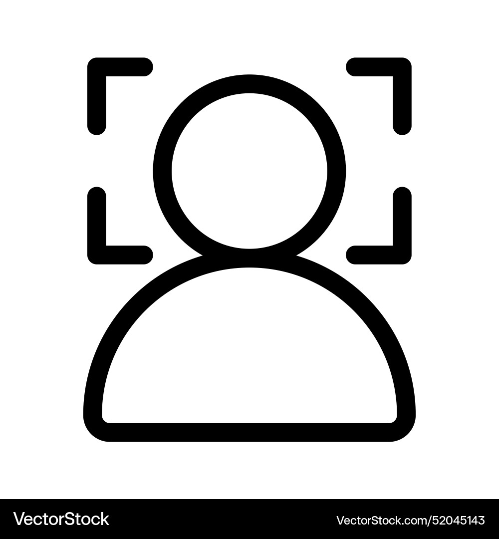 Face detection icon design in filled and outlined Face detection icon design in filled and outlined vector image