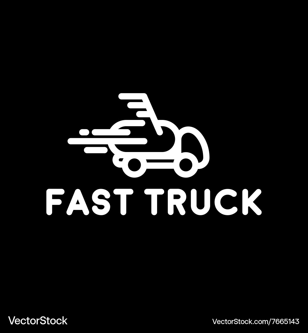 Hurtling truck speed linear style with the loop vector image