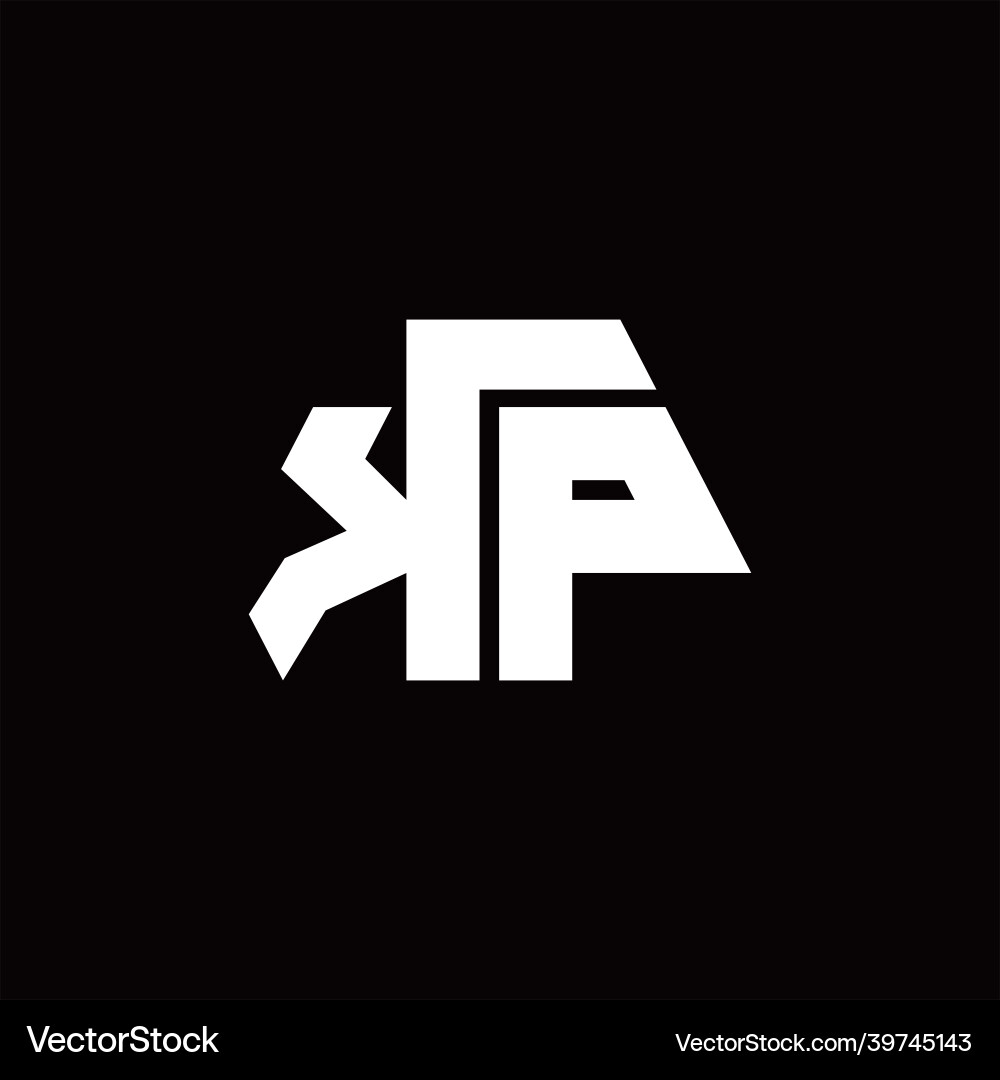 Kp logo monogram with octagon shape style design Vector Image