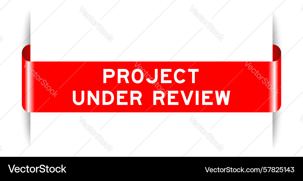 Red color inserted label banner with word project Vector Image