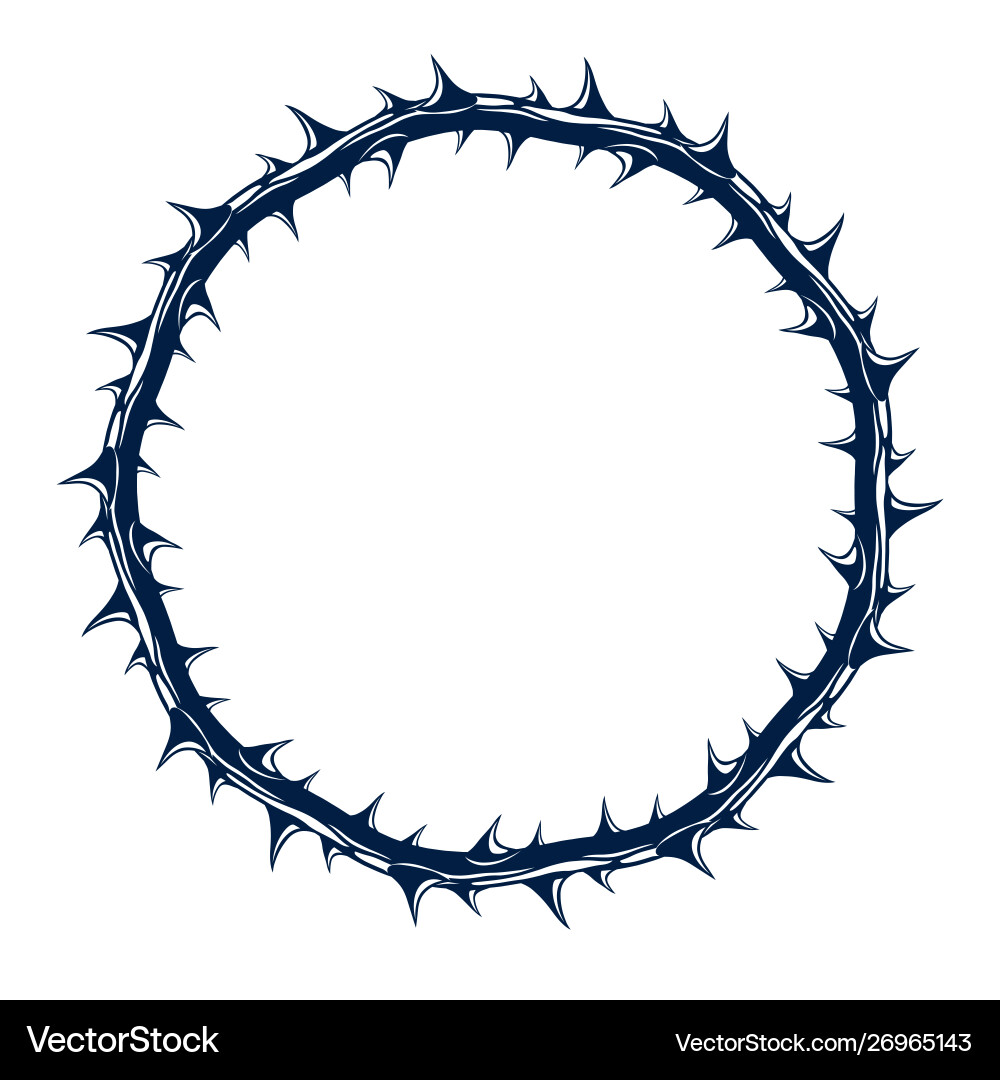 Round frame from thorn blackthorn design element Vector Image