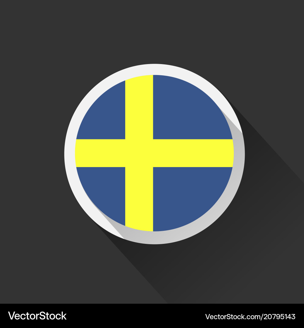 Sweden national flag on dark background Sweden national flag on dark background vector image
