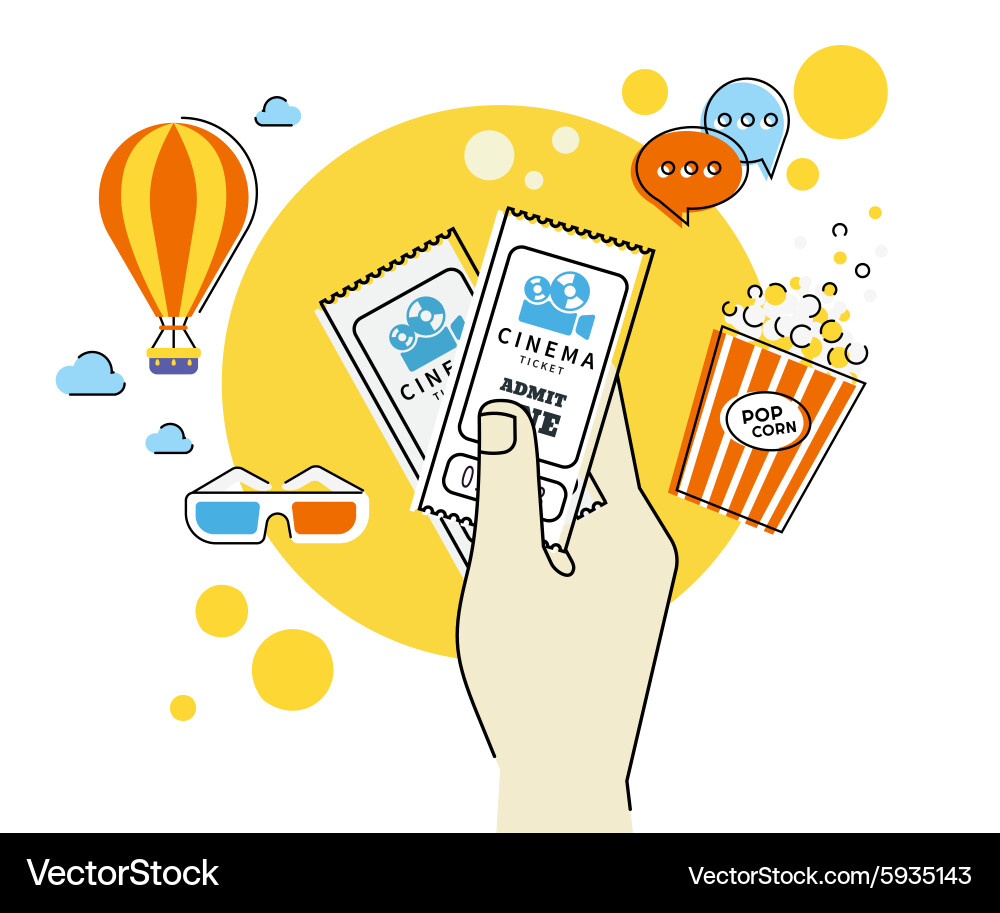 Two cinema tickets Royalty Free Vector Image - VectorStock