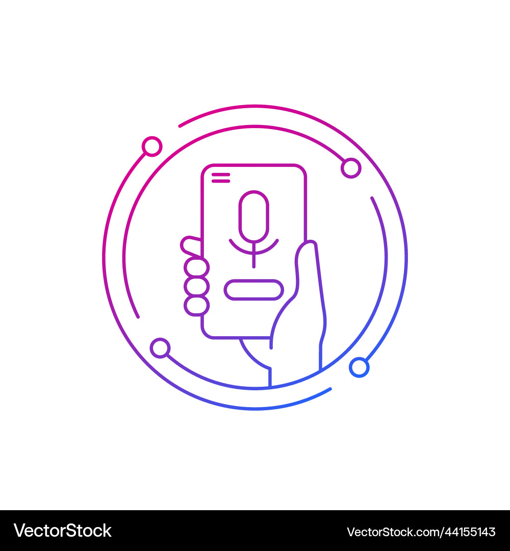 Voice control and audio recognition line icon Vector Image