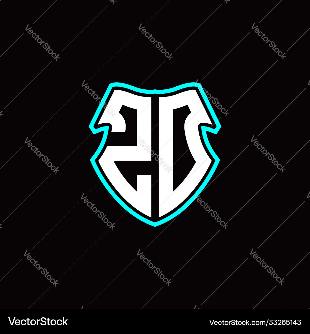 Z o initial logo design with a shield shape Z o initial logo design with a shield shape vector image