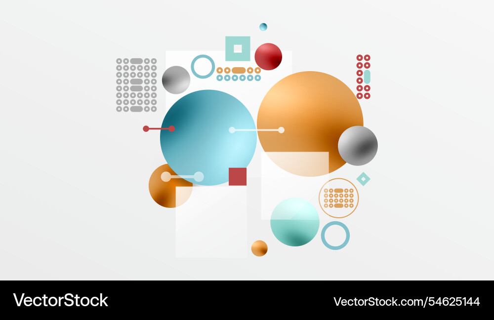 Circles and elements geometric abstract background Vector Image