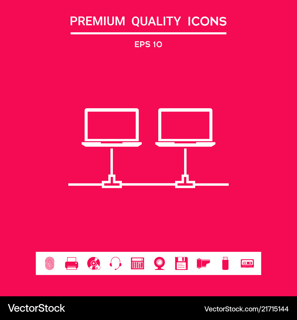 Computer network icon graphic elements vector image