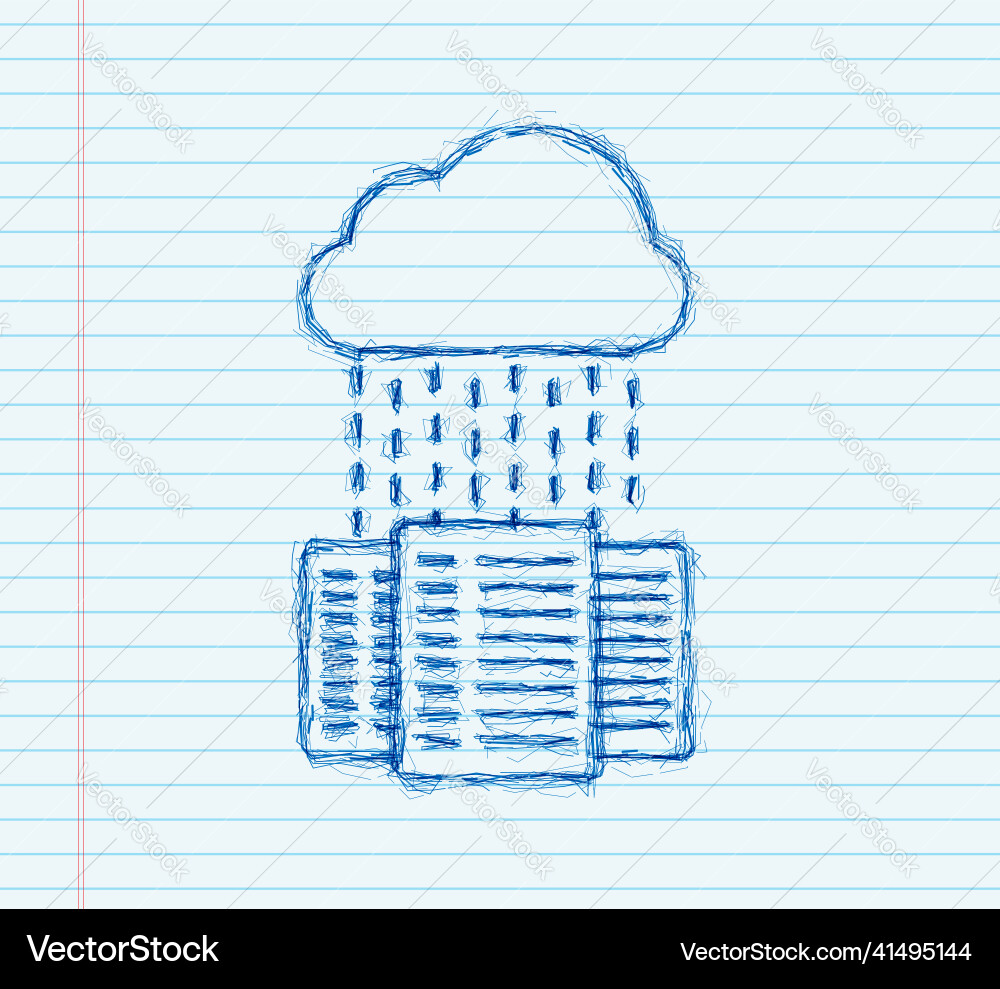 Data center sketch icon mainframe service Data center sketch icon mainframe service vector image