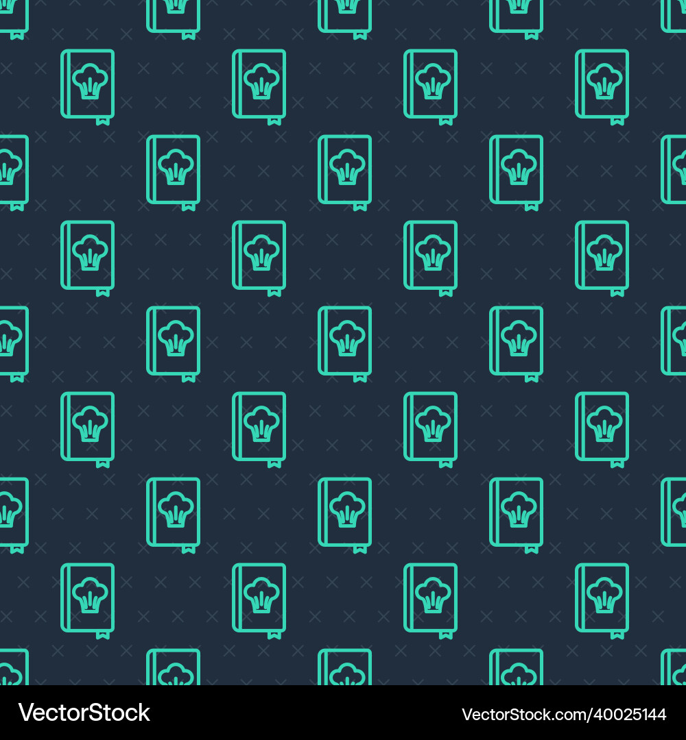Green line cookbook icon isolated seamless pattern Green line cookbook icon isolated seamless pattern Vector Image