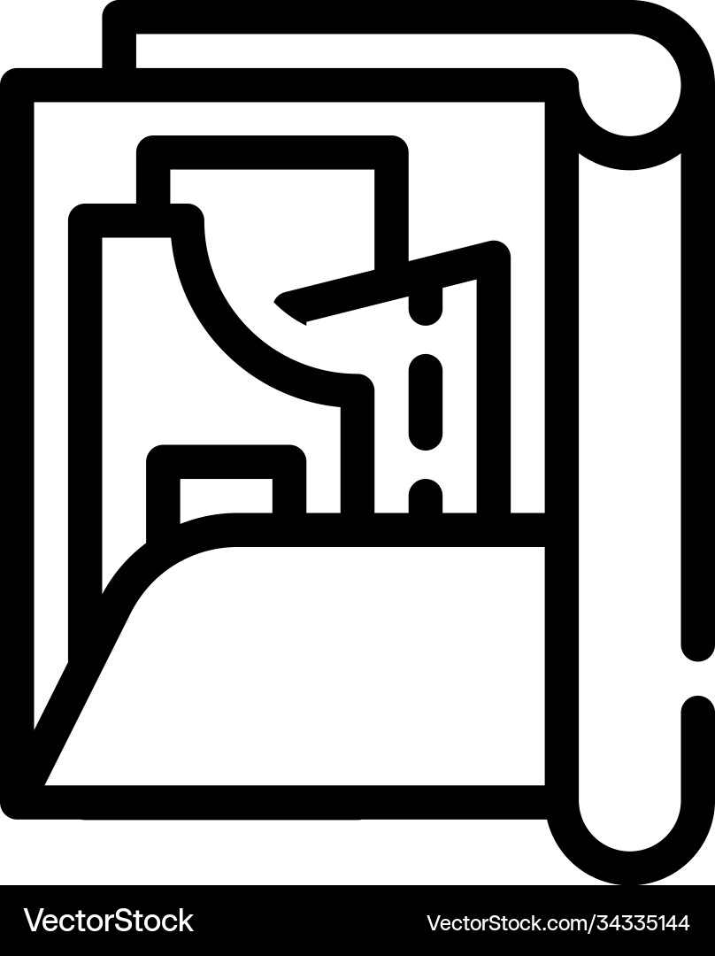 Pattern set folder line icon Vector Image
