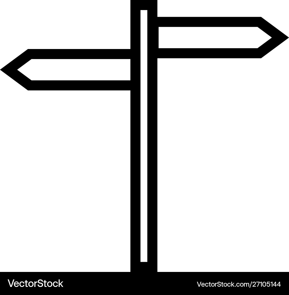 Signpost icon pointer symbol flat Signpost icon pointer symbol flat Vector Image