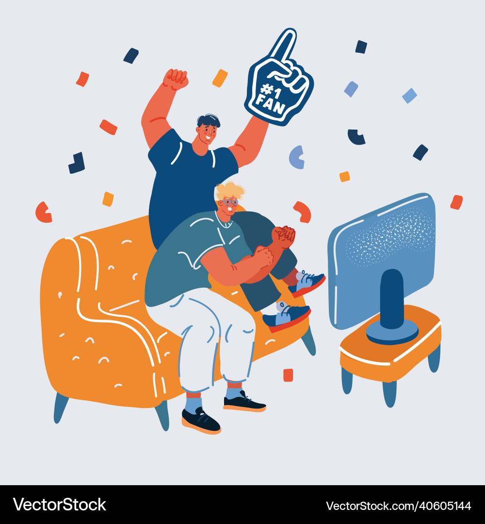 Sport Fan beobachten tv Sport Fan beobachten tv vektorbild