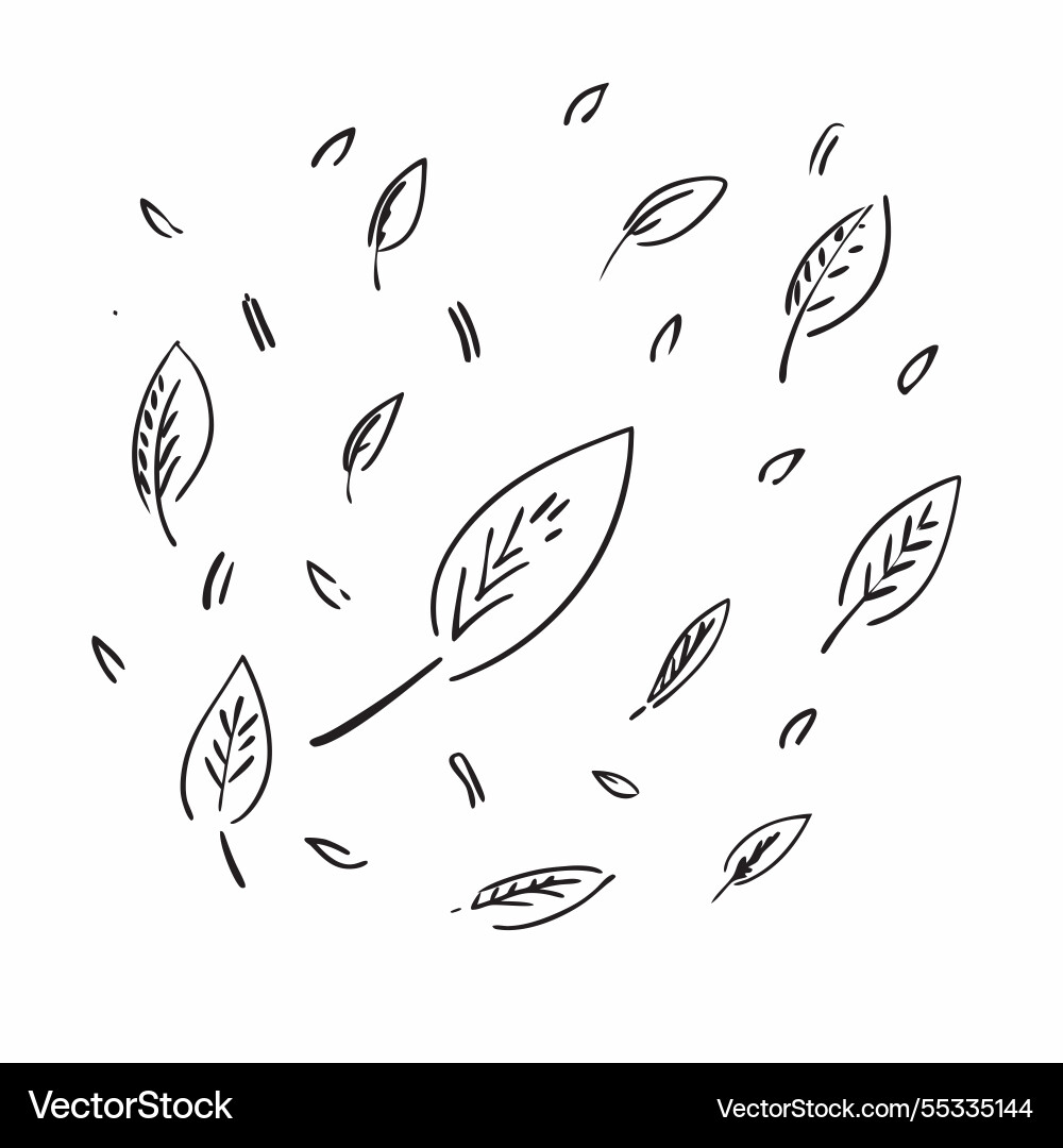 Spring leaves seamless pattern with scattered Vector Image