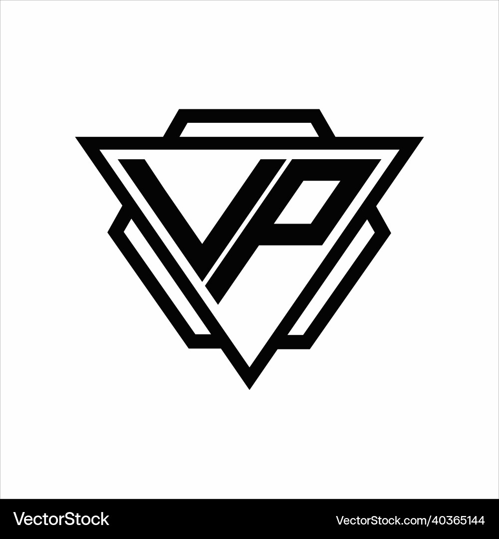 Vp logo monogram with triangle and hexagon Vp logo monogram with triangle and hexagon Vector Image