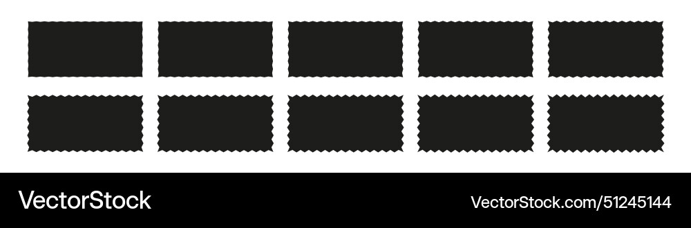Wavy edge frames scalloped borders rectangle Wavy edge frames scalloped borders rectangle vector image