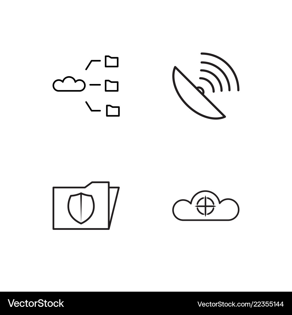 Web simple outlined icons set Vector Image