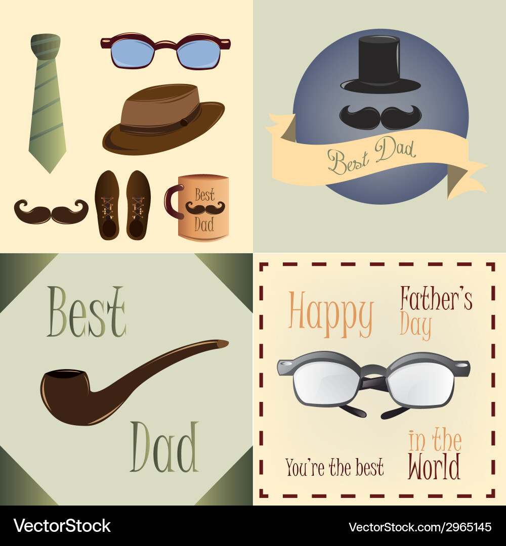 A set colored backgrounds with different objects Vector Image