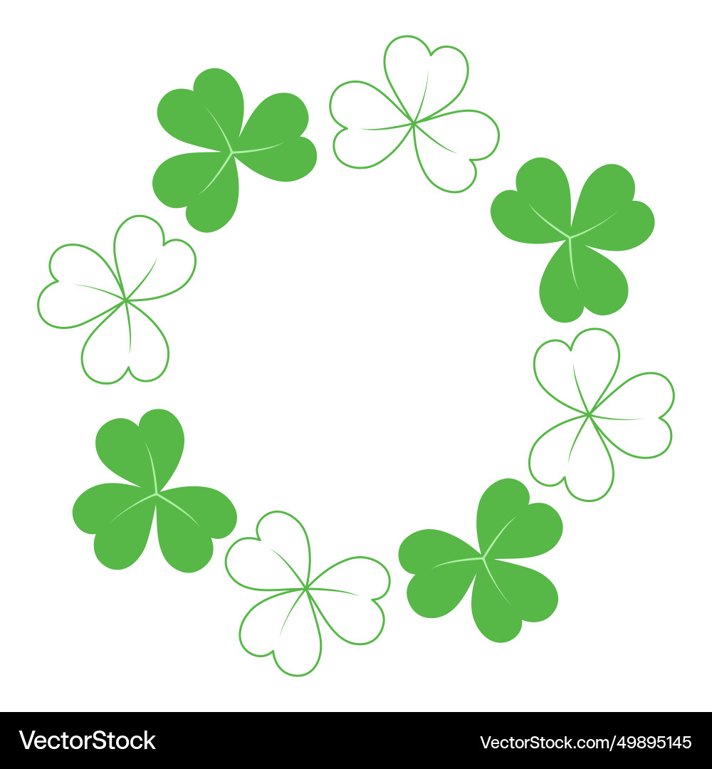 Abstract shamrock frame with top and bottom border Abstract shamrock frame with top and bottom border Vector Image